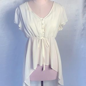 🤍IVORY-HI LOW BLOUSE